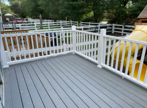 larger deck for children's outside play and eating area