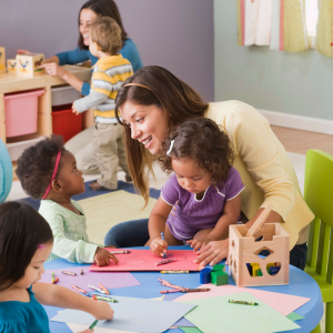 Children in early learning classroom